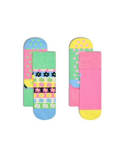 2 Paires de Chaussettes Flow  multicolores