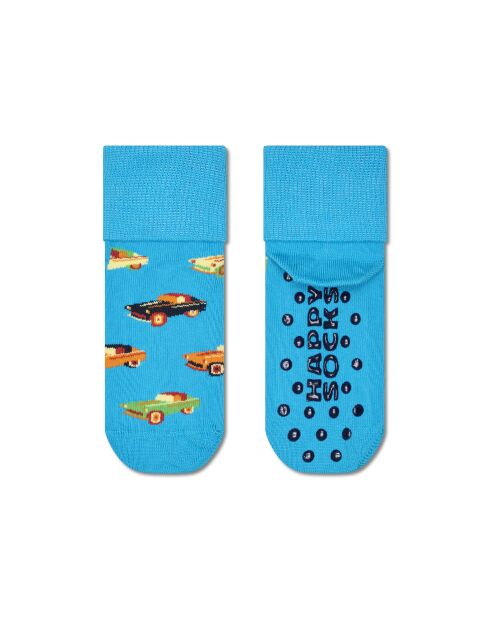 Chaussettes antidérapantes pour voiture  bleues turquoise