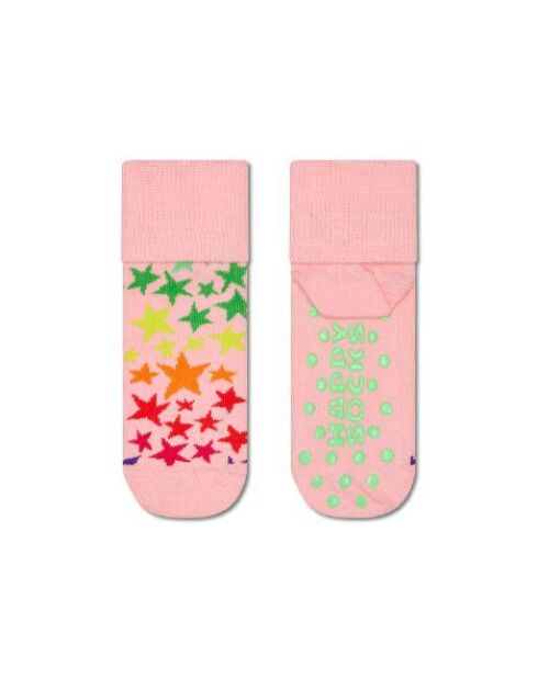 Chaussettes antidérapantes Kids Star roses