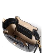 Bandolera Romy de piel negra - 19x18x7 cm
