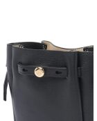 Bandolera Romy de piel negra - 19x18x7 cm