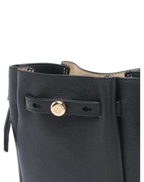 Bandolera Romy de piel negra - 19x18x7 cm