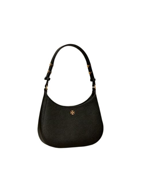 Emerson Schultertasche aus schwarzem Leder - 21x15x4 cm