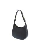 Emerson zwarte leren schoudertas - 21x15x4 cm