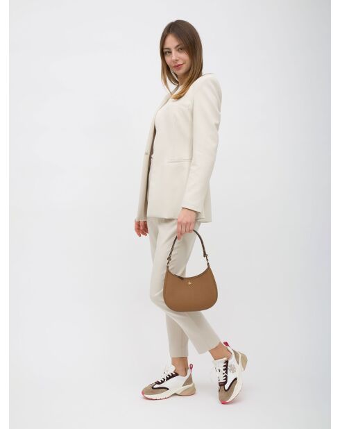 Emerson bruine leren schoudertas - 21x15x4 cm