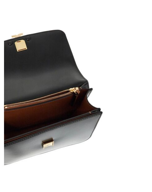 Eleanor kleine schwarze Schultertasche aus Leder - 19x13,5x7 cm