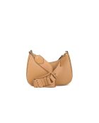 Thea Schultertasche aus hellbeigem Leder, 12 x 22,5 x 7 cm