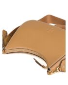 Thea Schultertasche aus hellbeigem Leder, 12 x 22,5 x 7 cm