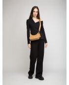 Thea Schultertasche aus hellbeigem Leder, 12 x 22,5 x 7 cm