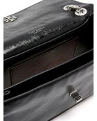 Kira Schultertasche aus Leder mit schwarzem Drehkreuzverschluss - 28x15x8 cm