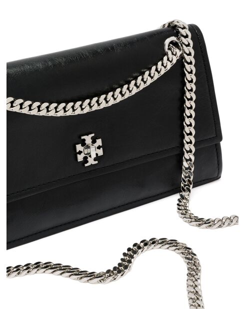 Kira Schultertasche aus Leder mit schwarzem Drehkreuzverschluss - 28x15x8 cm