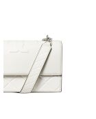 Fleming Schultertasche aus Leder kleines weißes Modell - 22x14x6 cm