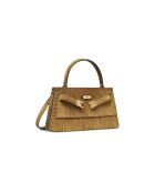 Borsa Lee Radziwill in pelle scamosciata con frange marrone - 24x13x6 cm