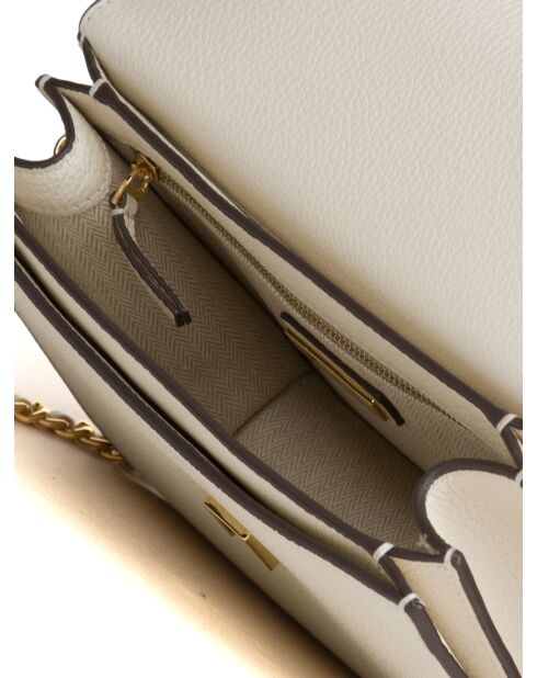 New Ivory Britten Schultertasche aus Leder — 22x16x8 cm