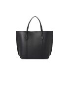 Kleine Tragetasche Perry aus Leder in Schwarz - 22x22x10 cm