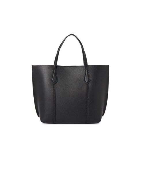 Kleine Tragetasche Perry aus Leder in Schwarz - 22x22x10 cm