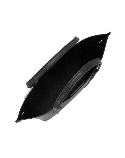 Kleine Tragetasche Perry aus Leder in Schwarz - 22x22x10 cm