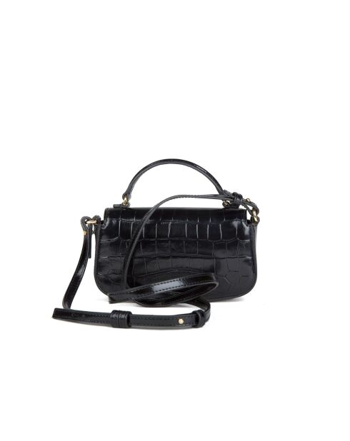 Zwarte Britten leren handtas - 19x11x5 cm