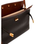 Lee Radziwill zwarte leren handtas - 30x31,5x15,5 cm