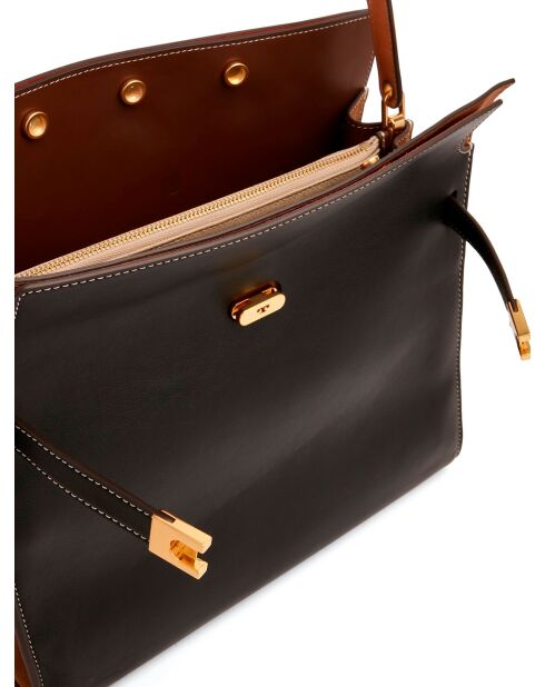 Lee Radziwill Lederhandtasche, 30 x 31,5 x 15,5 cm, Schwarz