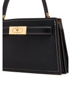 Lee Radziwill Pebble Lederhandtasche, 13 x 20,5 x 5,5 cm, Schwarz