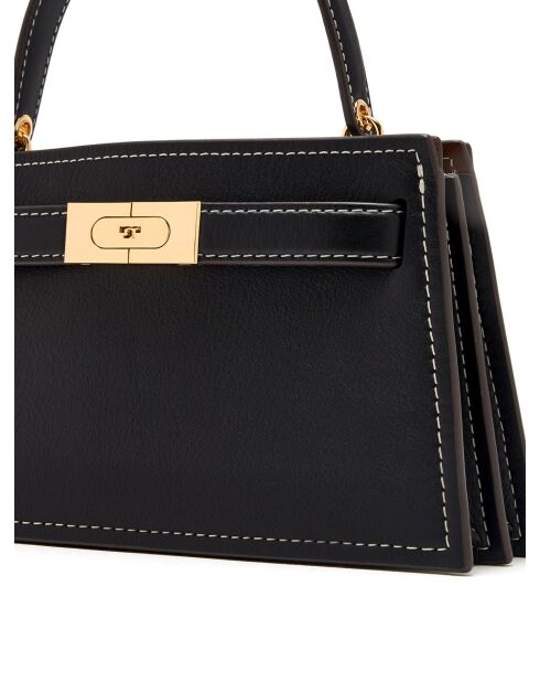 Lee Radziwill Pebble Lederhandtasche, 13 x 20,5 x 5,5 cm, Schwarz