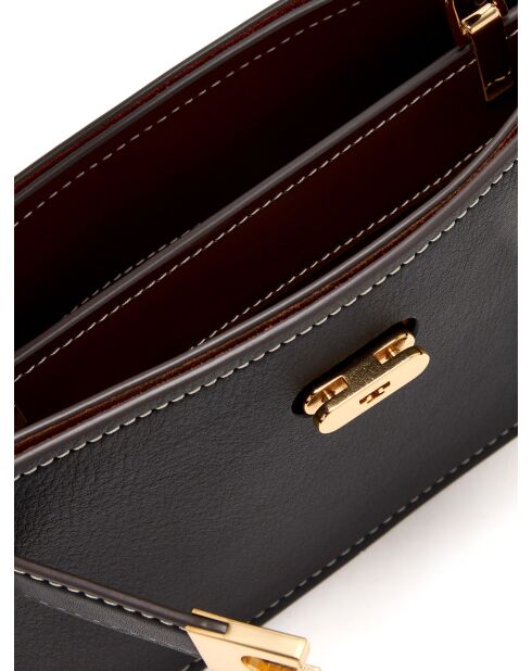 Lee Radziwill Pebble Lederhandtasche, 13 x 20,5 x 5,5 cm, Schwarz