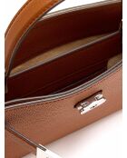 Lee Radziwill Braune Lederhandtasche - 24x13x6 cm