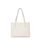 Sac cabas en Cuir Blake Center blanc cassé - 33x25x11 cm