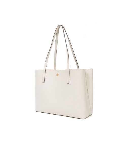 Sac cabas en Cuir Blake Center blanc cassé - 33x25x11 cm