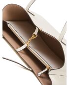 Sac cabas en Cuir Blake Center blanc cassé - 33x25x11 cm