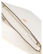 Blake Swingpack Schultertasche aus cremefarbenem Leder, 26 x 18 x 2,5 cm