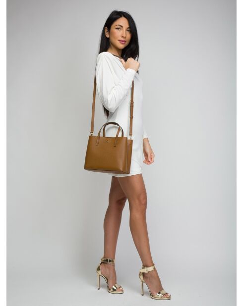 Blake leren draagtas koffiebruin - 24x20x10 cm