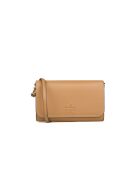 Cartera de hombro Thea de piel beige claro, 19,4 x 10,8 x 2,5 cm