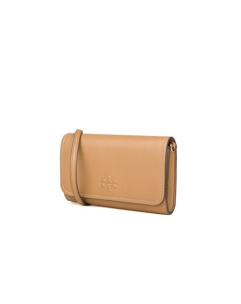 Thea Schultertasche aus hellbeigem Leder, 19,4 x 10,8 x 2,5 cm