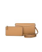 Cartera de hombro Thea de piel beige claro, 19,4 x 10,8 x 2,5 cm