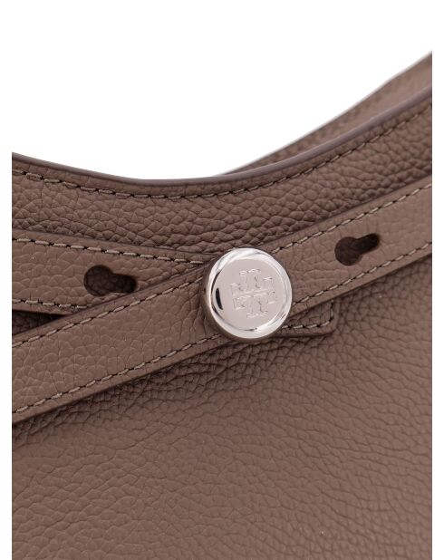 Bolso de hombro Romy de piel beige - 13x20x5 cm