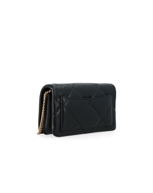 Kira Diamond schwarze Schultertasche aus gestepptem Leder - 20x12x5 cm