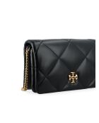 Kira Diamond schwarze Schultertasche aus gestepptem Leder - 20x12x5 cm