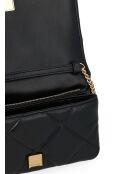 Kira Diamond schwarze Schultertasche aus gestepptem Leder - 20x12x5 cm