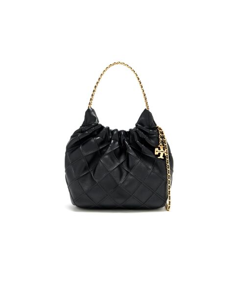 Fleming Hobo-Schultertasche aus schwarzem Leder - 22x18x7 cm