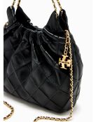 Fleming Hobo-Schultertasche aus schwarzem Leder - 22x18x7 cm