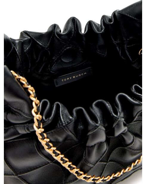 Fleming Hobo-Schultertasche aus schwarzem Leder - 22x18x7 cm