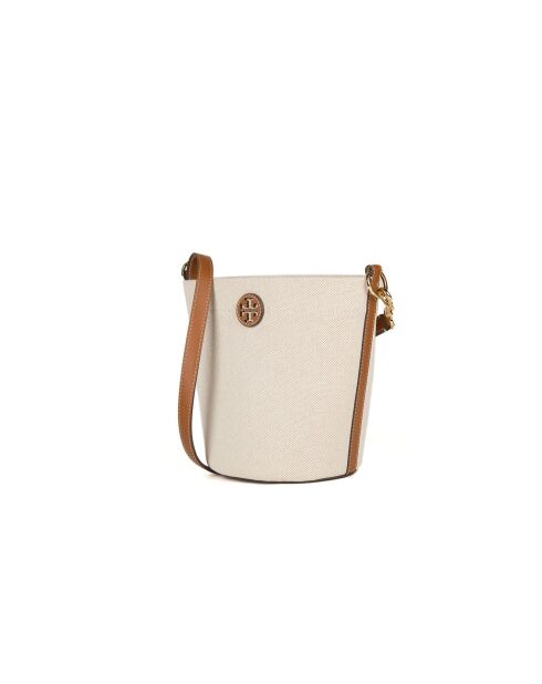 Blake leren emmertas beige/bruin - 25x20,5x13 cm