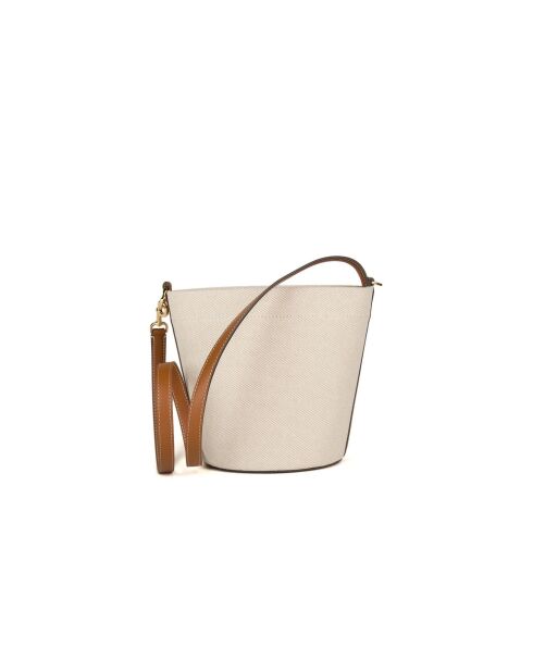Blake leren emmertas beige/bruin - 25x20,5x13 cm