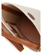 Blake leren emmertas beige/bruin - 25x20,5x13 cm