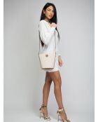 Blake leren emmertas beige/bruin - 25x20,5x13 cm