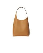 Lichtbeige Romy leren hobo schoudertas - 37x30x12,5 cm