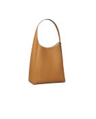 Lichtbeige Romy leren hobo schoudertas - 37x30x12,5 cm
