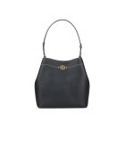 Bandolera Felix de piel negra - 28x15x28 cm